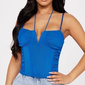Vibrant Blue Double Strap Corset Top